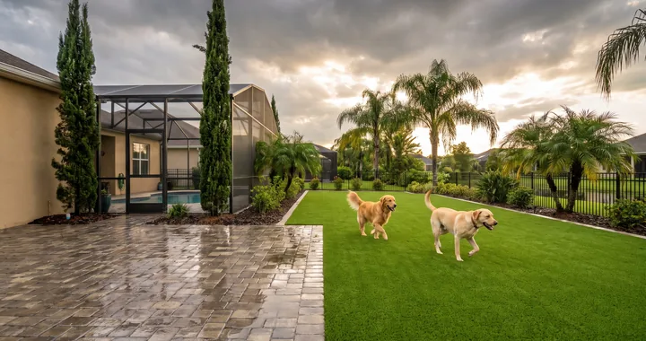 Pet-friendly artificial turf installation in Orlando, Florida